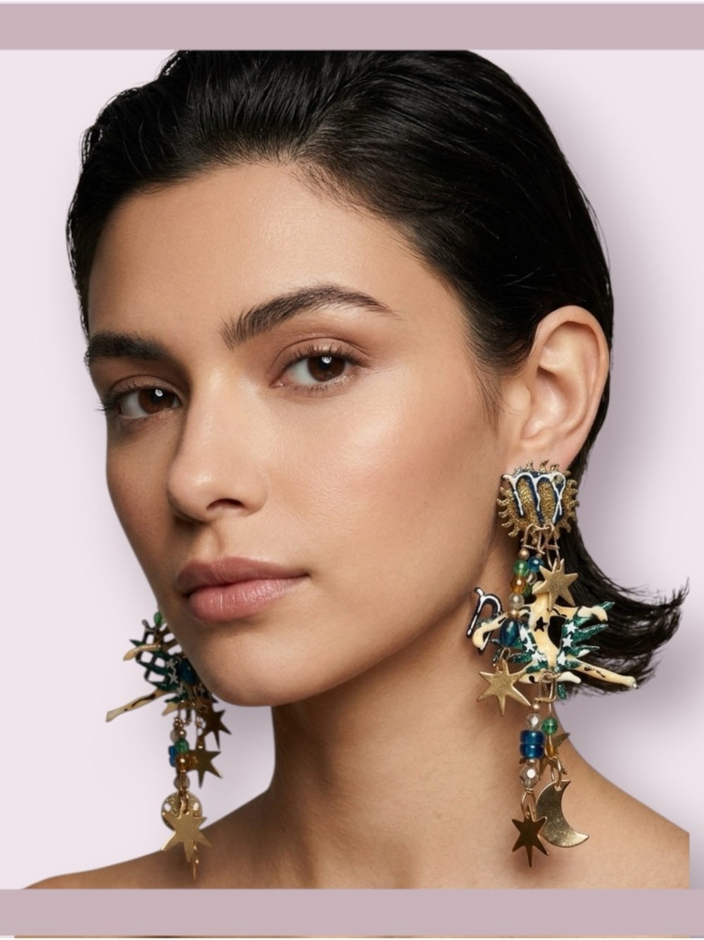 Vintage 1989 Lunch At the Ritz Carte Du Jour “Virgo” Post Earrings